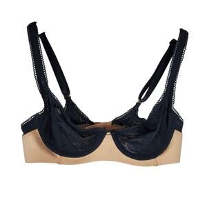 Soma TellTale The Influener Lace Demi Bra Size 34A Black Nude Convertible Strap
